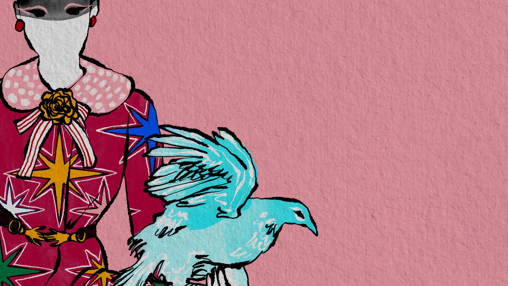 David Undetiwan couture illustration detail, hand-crafted paper texture and refined design